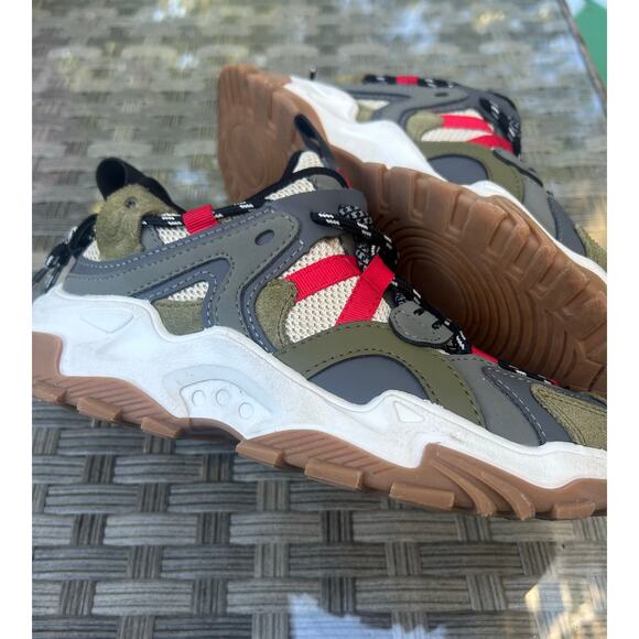 Javi Swipe 2Y Trail Kids Sneakers – Olive/Red – - Picture 8 of 9